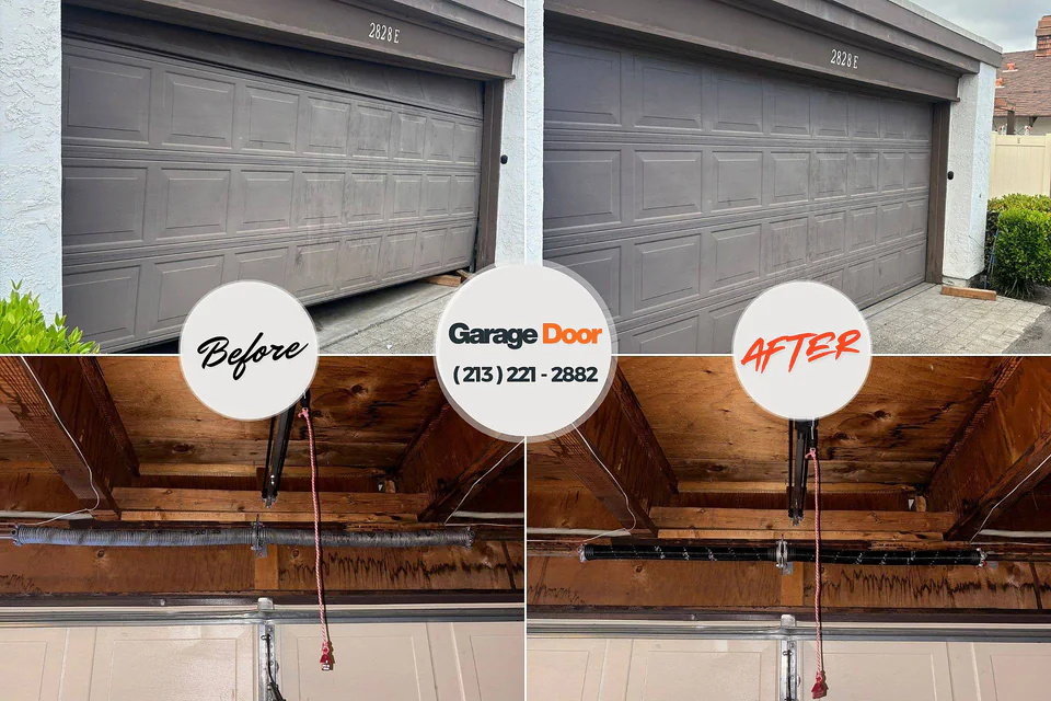 Before and after: garage door repair Tallahassee, FL